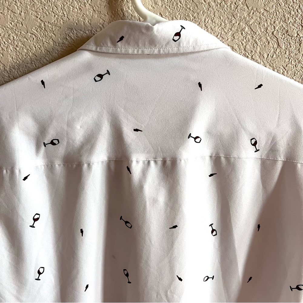 DIXXON Wine Slayers Sz XL Wineglass Novelty Print Party Theme Button Up Shirt - Picture 12 of 13